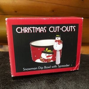 Christmas Holiday Snowman Dip Bowl